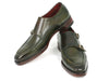 Paul Parkman Men's Double Monkstrap Goodyear Welted Shoes Green (ID#061-GREEN)