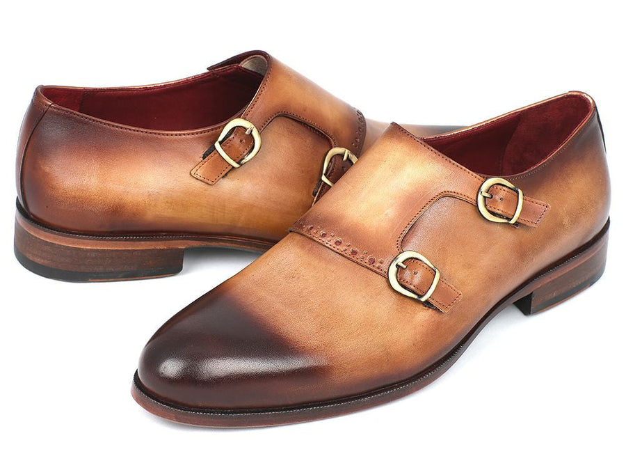 Paul Parkman Two Tone Double Monkstrap Shoes (ID#HT54-CML)