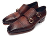 Paul Parkman Men's Double Monkstraps Brown Leather Upper & Leather Sole (ID#BG12-BRW)