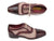 Paul Parkman Men's Captoe Oxfords - Bordeaux / Beige Hand-Painted Suede Upper and Leather Sole (ID#024-BRR)