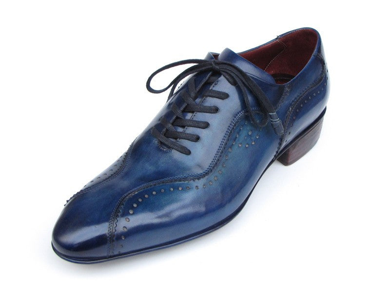 Paul Parkman Handmade Lace-Up Casual Shoes For Men Blue (ID#84654-BLU)