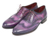 Paul Parkman Wingtip Oxfords Purple & Navy Handpainted Calfskin (ID#743-PURP)