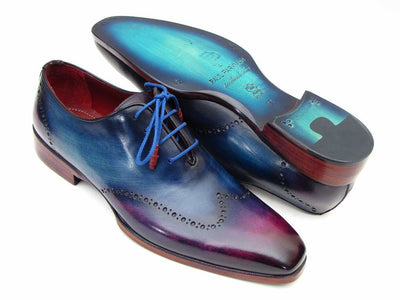 Paul Parkman Blue & Purple Wingtip Oxfords (ID#084VX55)