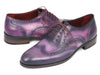 Paul Parkman Wingtip Oxfords Purple & Navy Handpainted Calfskin (ID#743-PURP)