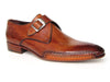 Paul Parkman Men's Monkstrap Shoes Side Handsewn Twisted Leather Sole Tobacco (ID#24Y56)