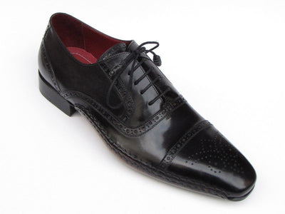 Paul Parkman Men's Captoe Oxfords Black Shoes (ID#5032-BLK)