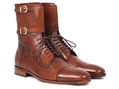 Paul Parkman Men's High Boots Brown Calfskin (ID#F554-BRW)