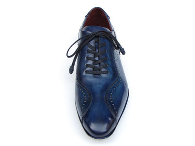 Paul Parkman Handmade Lace-Up Casual Shoes For Men Blue (ID#84654-BLU)
