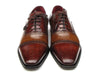 Paul Parkman Men's Captoe Oxfords - Camel / Red Hand-Painted Leather Upper and Leather Sole (ID#024-CML-BRD)