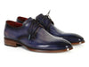 Paul Parkman Men's Blue & Navy Hand-Painted Derby Shoes (ID#PP2279)