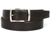 PAUL PARKMAN Men's Leather Belt Hand-Painted Dark Brown (ID#B01-DARK-BRW)