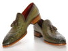 Paul Parkman Men's Green Crocodile Embossed Calfskin Tassel Loafer (ID#PP2281-GREEN)