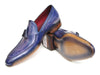 Paul Parkman Men's Side Handsewn Tassel Loafer Blue & Purple (ID#082-BLU-PURP)