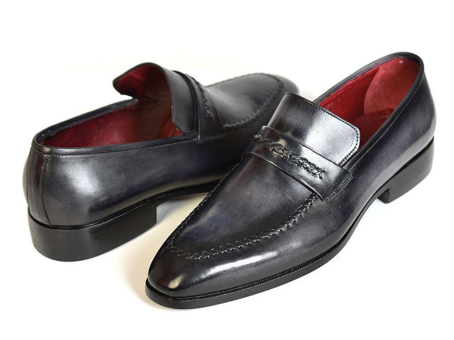 Paul Parkman Gray & Black Men's Loafers For Men (ID#068-GRAY)