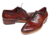 Paul Parkman Men's Side Handsewn Split-toe Burgundy Oxfords (ID#054-BUR)