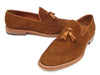 Paul Parkman Men's Tassel Loafer Tobacco Suede Shoes (ID#087-TAB)