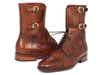 Paul Parkman Men's High Boots Brown Calfskin (ID#F554-BRW)