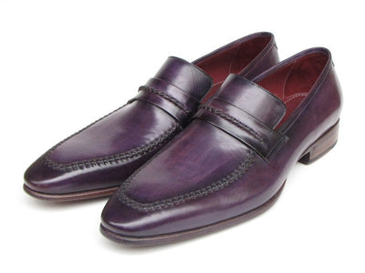 Paul Parkman Men's Purple Loafers Handmade Slip-On Shoes (ID#068-PURP)