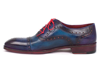 Paul Parkman Men's Captoe Oxfords Blue & Parliament (ID#024-PARL)