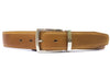 PAUL PARKMAN Men's Perforated Leather Belt Beige (ID#B08-BEJ)