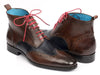 Paul Parkman Wingtip Ankle Boots Dual Tone Brown & Blue (ID#777-BRW-BLU)