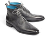 Paul Parkman Wingtip Ankle Boots Gray Hand-Painted (ID#777-GRAY)