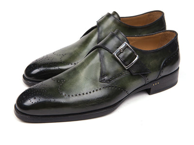 Paul Parkman Wingtip Single Monkstraps Green (ID#98F54-GRN)