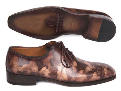 Paul Parkman Camouflage Hand-Painted Wholecut Oxfords Brown (ID#CM37BRW)