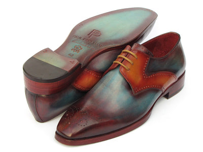 Paul Parkman Men's Multi-color Medallion Toe Derby Shoes (ID#6584-MIX)