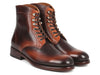 Paul Parkman Men's Brown Burnished Leather Boots (824BRW73)