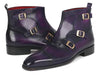 Paul Parkman Triple Monkstrap Boots Purple Leather (ID#88951-PRP)