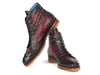 Paul Parkman Men's Bordeaux Croco Embossed Leather Boots (12811-BRD)