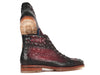 Paul Parkman Men's Bordeaux Croco Embossed Leather Boots (12811-BRD)