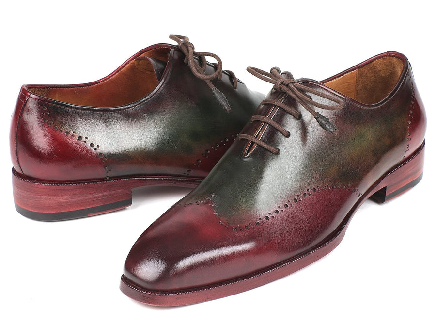 Paul Parkman Bordeaux & Green Wingtip Oxfords (ID#097YL63)