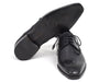 Paul Parkman Men's Black Medallion Toe Derby Shoes (ID#6584-BLK)