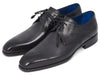 Paul Parkman Men's Black Medallion Toe Derby Shoes (ID#6584-BLK)