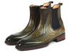 Paul Parkman Men's Green Handpainted Chelsea Boots Goodyear Welted (ID#BT822GRN)