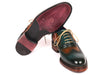 Paul Parkman Wingtip Oxfords Goodyear Welted Green & Tobacco (ID#027-GRN-TAB)