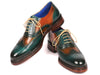 Paul Parkman Wingtip Oxfords Goodyear Welted Green & Tobacco (ID#027-GRN-TAB)