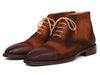 Paul Parkman Antique Suede Brown Cap Toe Ankle Boots (ID#644BRW17)