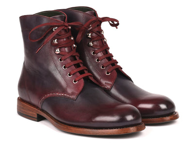 Paul Parkman Men's Leather Boots Bordeaux & Navy (824BRD65)