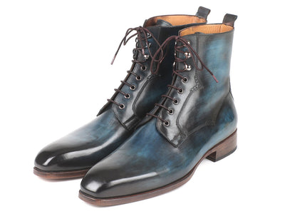 Paul Parkman Men's Blue & Brown Leather Boots (ID#BT548AW)