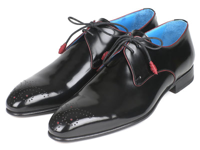 Paul Parkman Medallion Toe Black Derby Shoes (ID#54RG88)