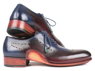 Paul Parkman Opanka Construction Blue & Bordeaux Oxfords (ID#726-BLU-BRD)