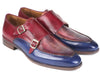 Paul Parkman Blue & Bordeaux Double Monkstraps (ID#SW533YR)