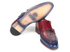 Paul Parkman Blue & Bordeaux Double Monkstraps (ID#SW533YR)