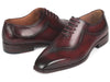 Paul Parkman Dark Bordeaux Hand-Painted Men's Oxfrods (ID#35BRD25)