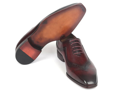 Paul Parkman Dark Bordeaux Hand-Painted Men's Oxfrods (ID#35BRD25)