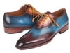 Paul Parkman Three Tone Wingtip Oxfords Bordeaux & Blue & Camel (ID#AL3249TU)