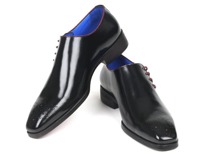 Paul Parkman Side Lace Oxfords Black Polished Leather (ID#981X65)